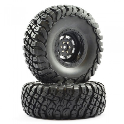 FTX Mauler 2.2" All Terrain Tyres Pre-Glued On Black Wheels (2)